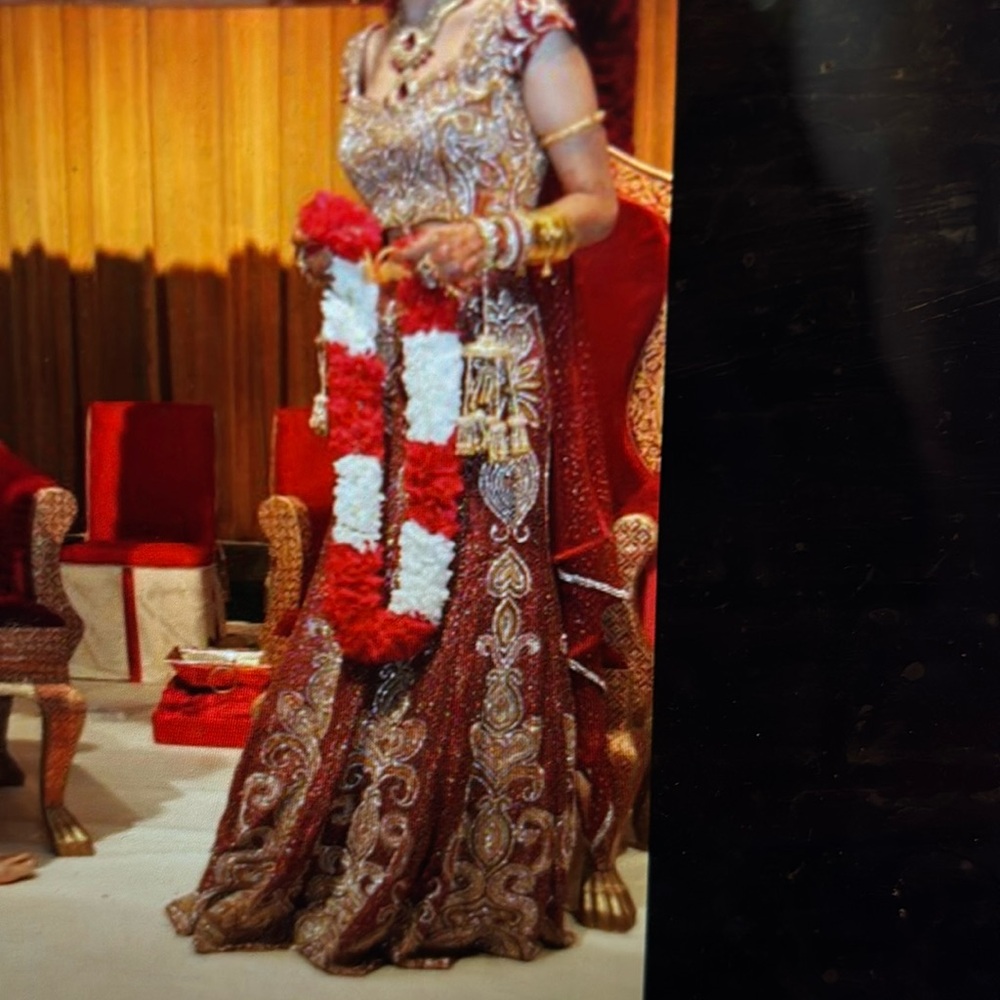 Gyans Red Gold Bridal Lehenga 4-Piece Set XS 0